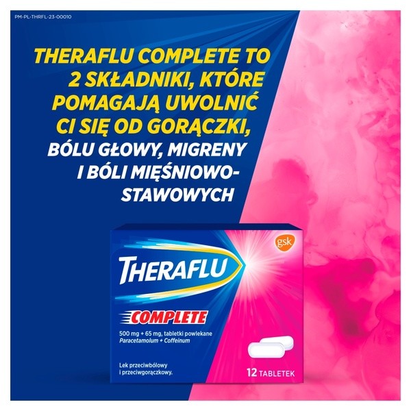 Theraflu Complete, 500 mg + 65 mg, tabletki powlekane, 12 szt.