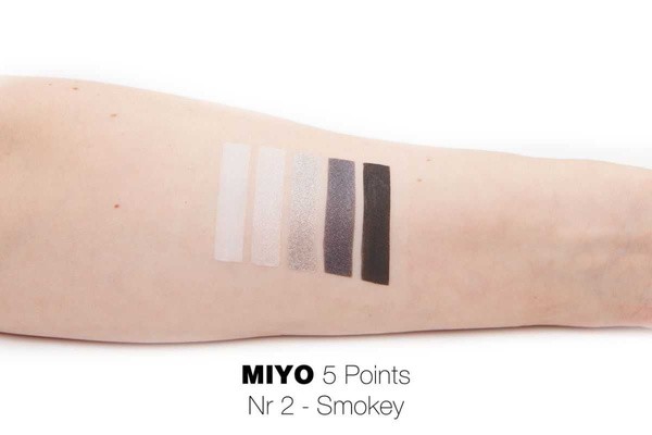 MIYO Five Points Palette, paleta cieni do powiek, 02 Smokey, 6,5 g