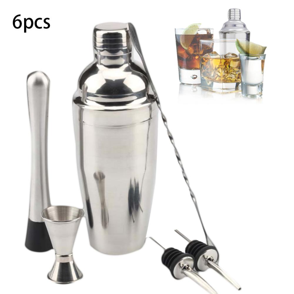 750 ml 6 szt. stalowych shakerów do koktajli, mikserów do wina i martini, shakerów bostońskich, akcesoriów barmańskich i drinków