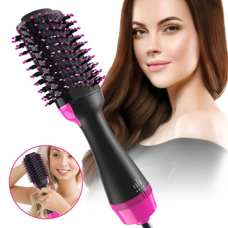 Hair Dryer Hot Air Brush Adjustable Salon Hair Comb Blow Dryer Straightener Curler For Women Hair Styler