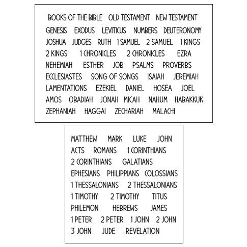 Books of the Bible Clear Stamp Set 69 Stamps
