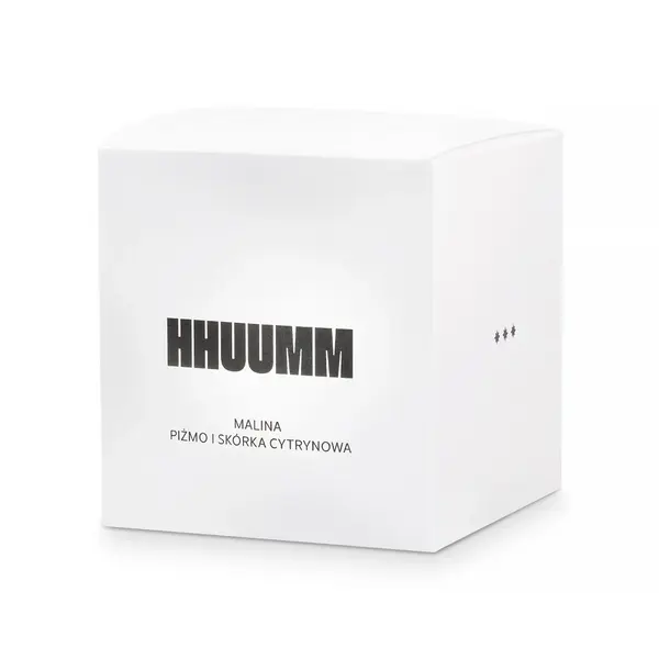 Hhuumm, świeca sojowa malina, piżmo, skórka cytrynowa, 120 ml