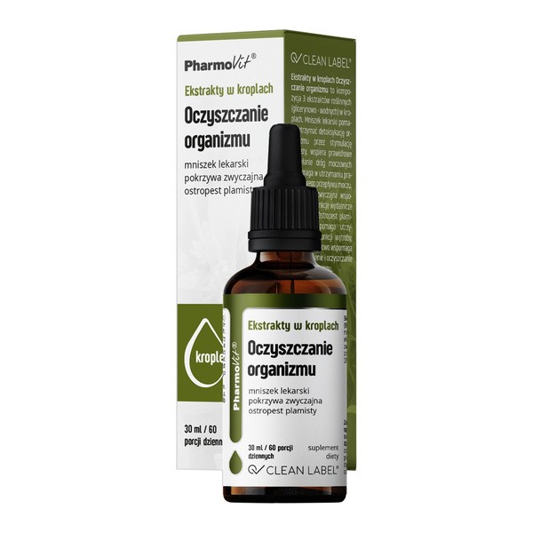 Pharmovit Ekstrakty w kroplach, Oczyszczanie organizmu, krople, 30 ml