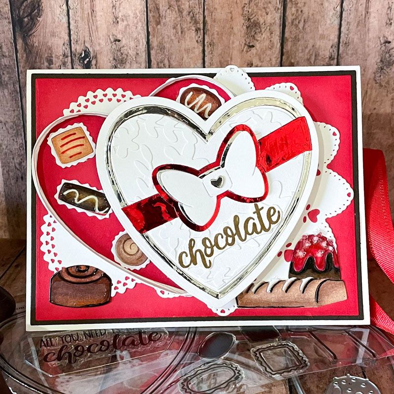 heartchocolates2stamp Clear Stamp  DOUBLE SET