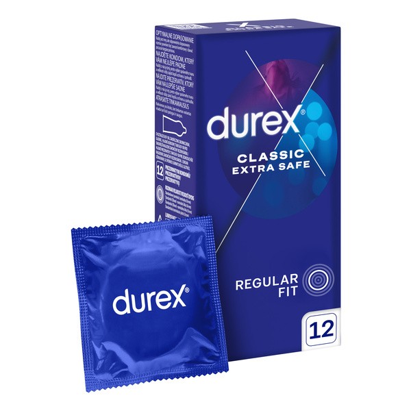 Durex Extra Safe, prezerwatywy powlekane środkiem nawilżającym, 12 szt.