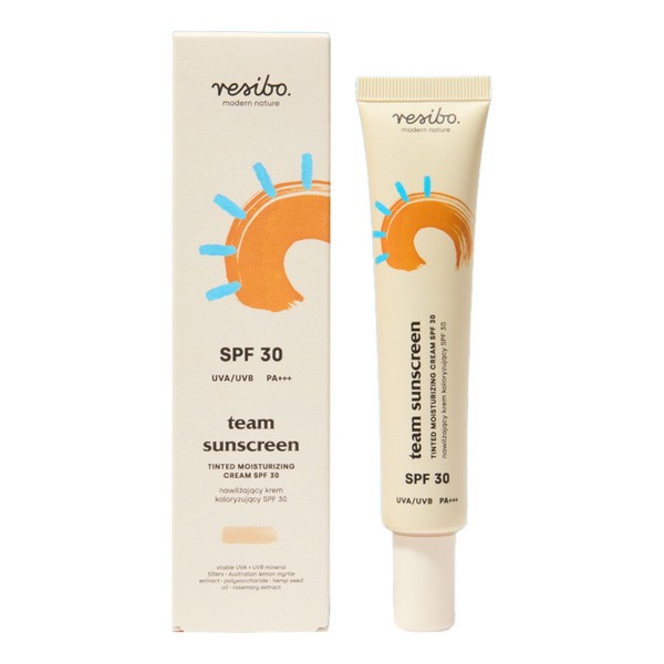 Resibo Team Sunscreen, nawilżający krem koloryzujący SPF 30, 40 ml