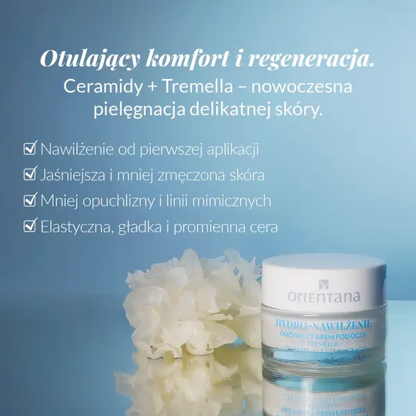 Orientana Hydro-Nawilżenie, odżywczy krem pod oczy, 15 ml