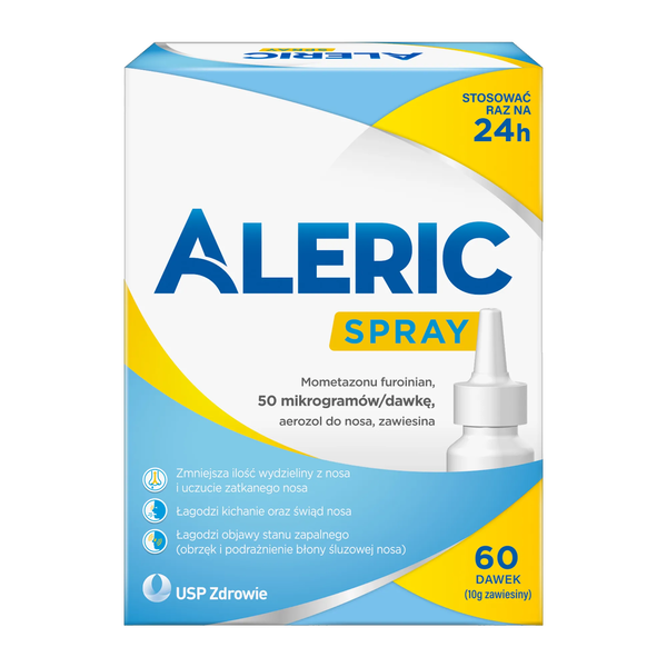 Aleric Spray 60 dawek, spray do nosa, na katar alergiczny u dorosłych
