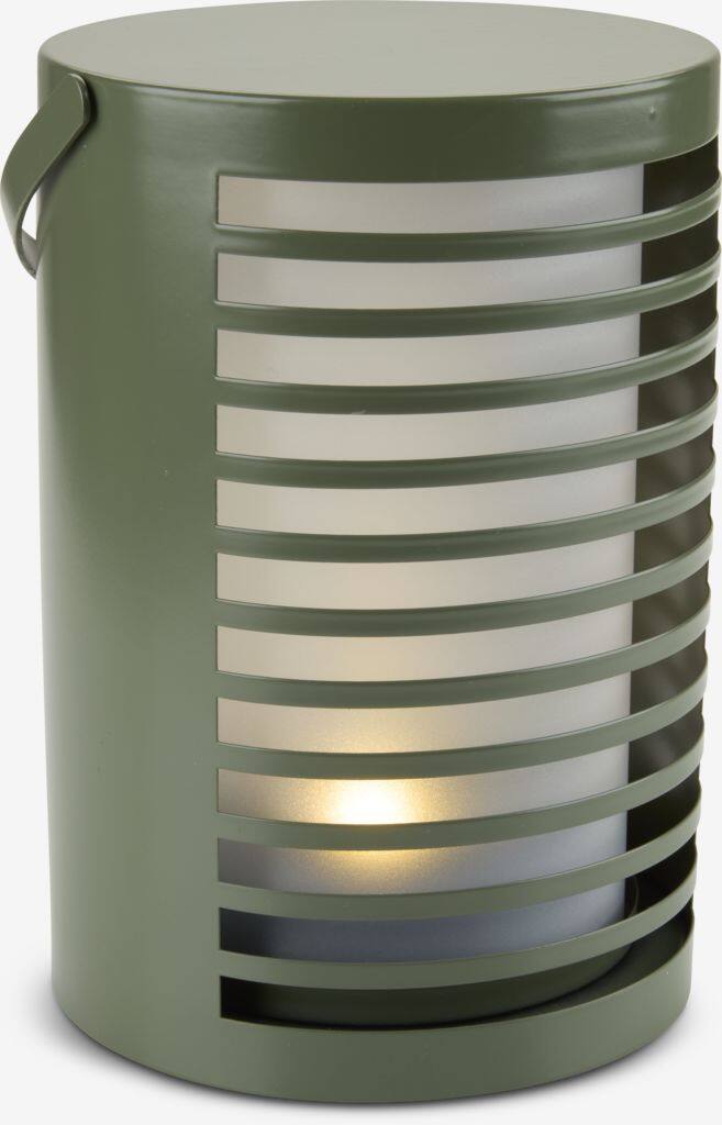 HAVTERNE batteridrevet lampe Ø16xH22cm olivengrøn