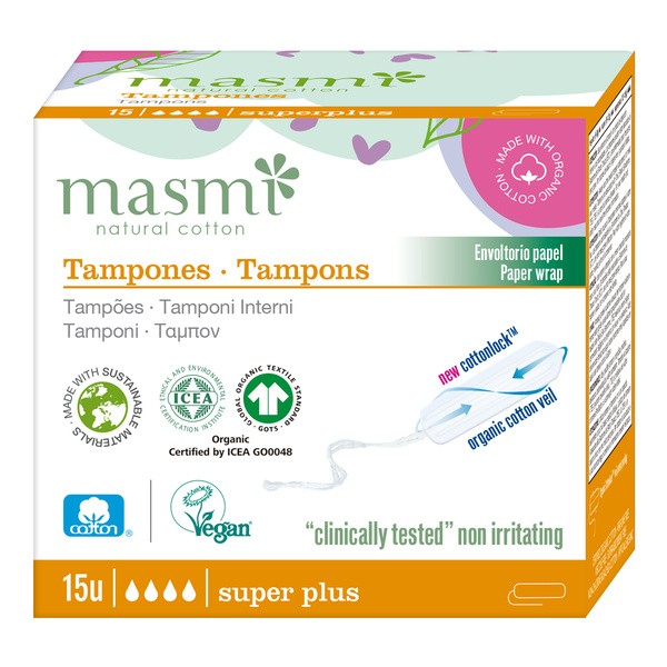 Masmi, tampony bawełniane, Super plus, 15 szt.