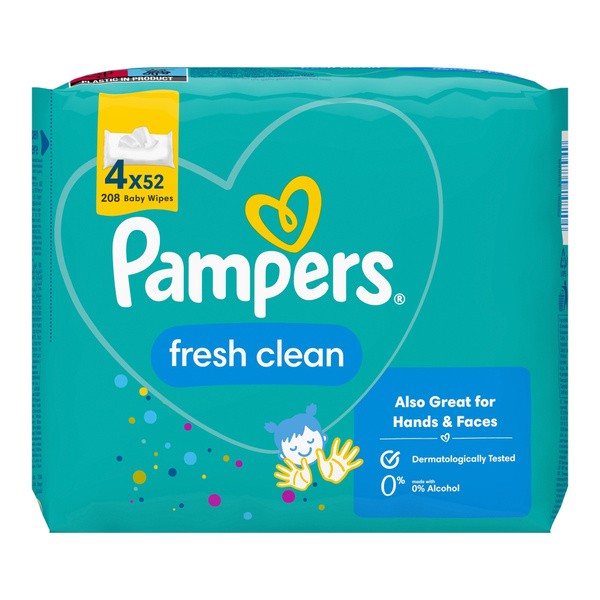 Chusteczki Pampers Fresh Clean, 4 x 52 szt.