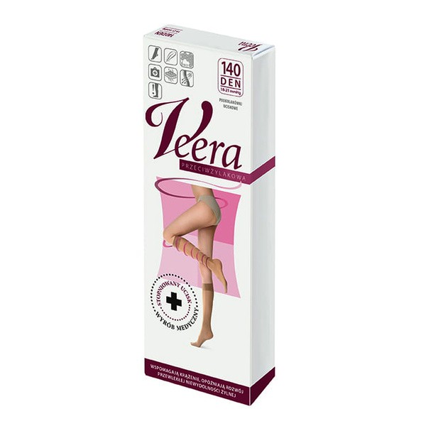 Veera Przeciwżylakowa, podkolanówki,140 DEN, safari, rozmiar 1/2 (35-38)
