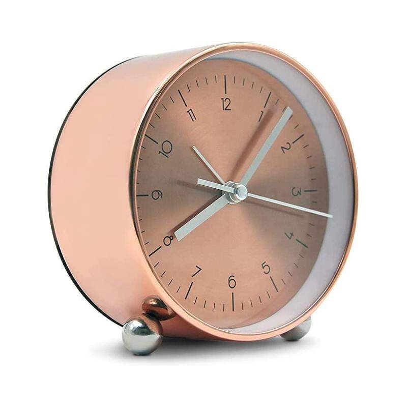 Sveglia rumorosa, silenziosa, in metallo, sveglia per bambini e adulti, ideale per viaggi e decorazioni domestiche, con luce notturna