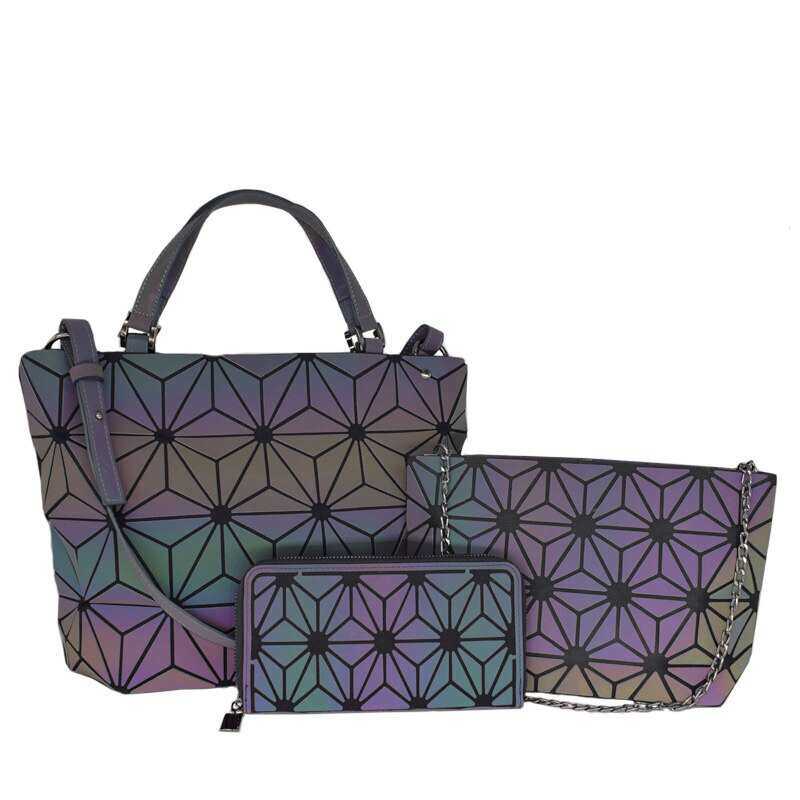 Ensemble de 3 sacs à bandoulière pour femme, sacs à main de créateurs, sac bandoulière pliable, portefeuille et pochette pour femme, couleur lumineuse, sac fourre-tout robuste