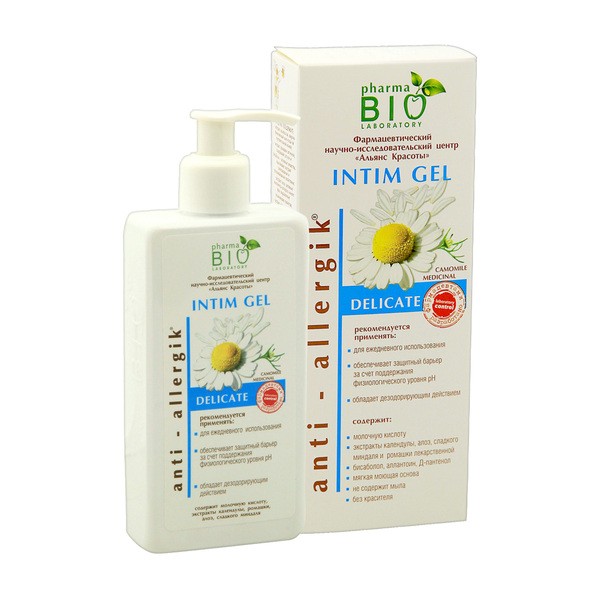 Pharma Bio Laboratory, żel do higieny intymnej Delicate z bisabolem. alantoniną i D-Pantenolem, antyalergiczny, 250 ml