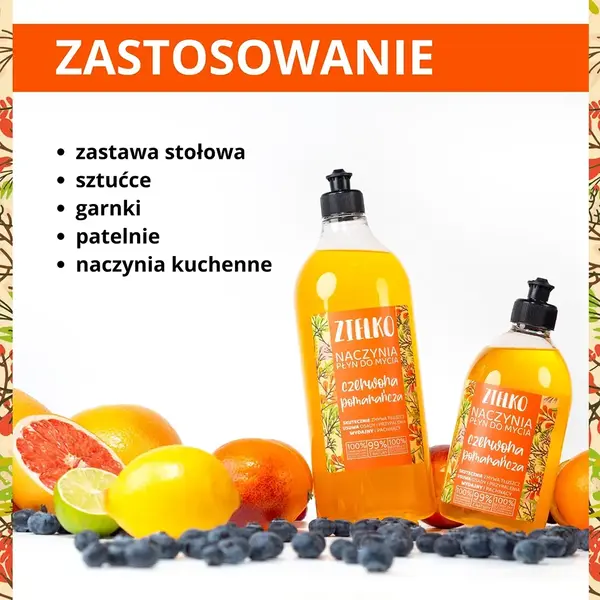 Zielko, Płyn do mycia naczyń, pomarańcza, 1000 ml