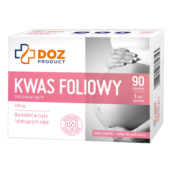 DOZ PRODUCT Kwas foliowy, tabletki, 90 szt.