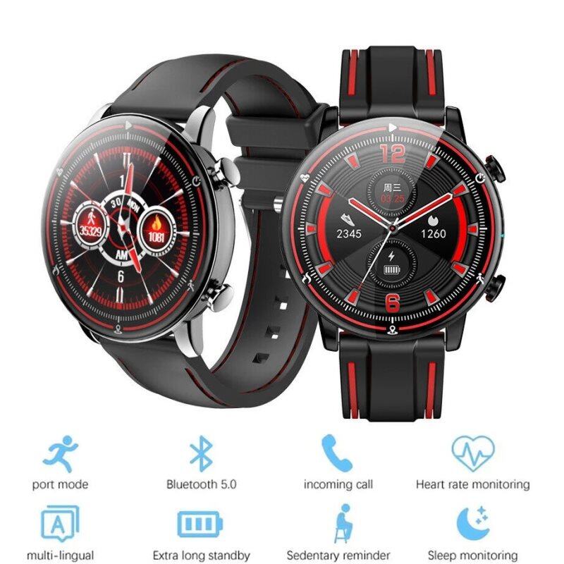 Orologio intelligente con schermo touch completo, Bluetooth, impermeabile IP68, modalità multi-sport, monitoraggio della frequenza cardiaca e del sonno, fitness tracker