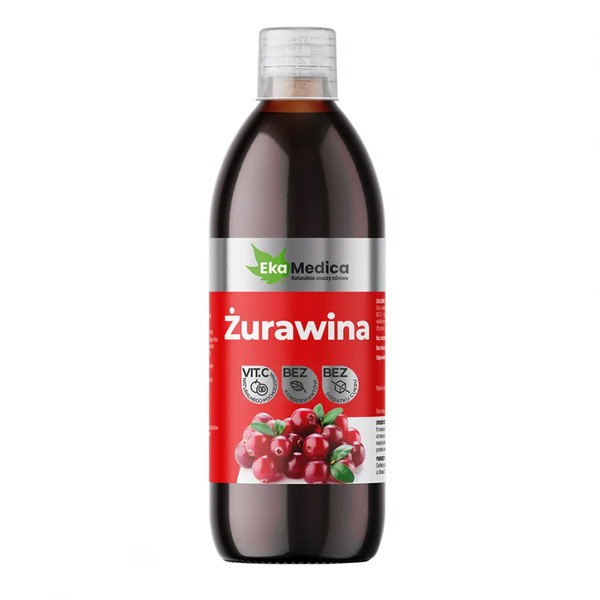 Żurawina 100%, płyn, 500 ml (EkaMedica)