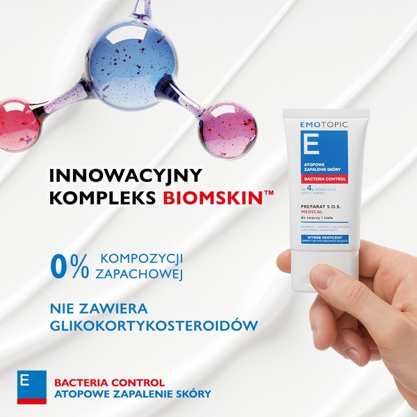 Emotopic Bacteria Control, preparat S.O.S. Medical, do twarzy i ciała, 30 ml