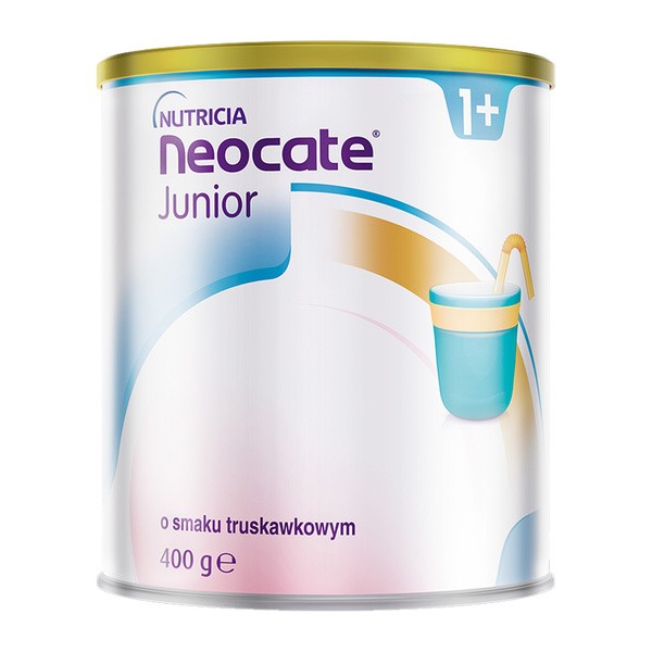 Neocate Junior 1+, żywność specjalnego przeznaczenia medycznego o smaku truskawkowym, 400 g