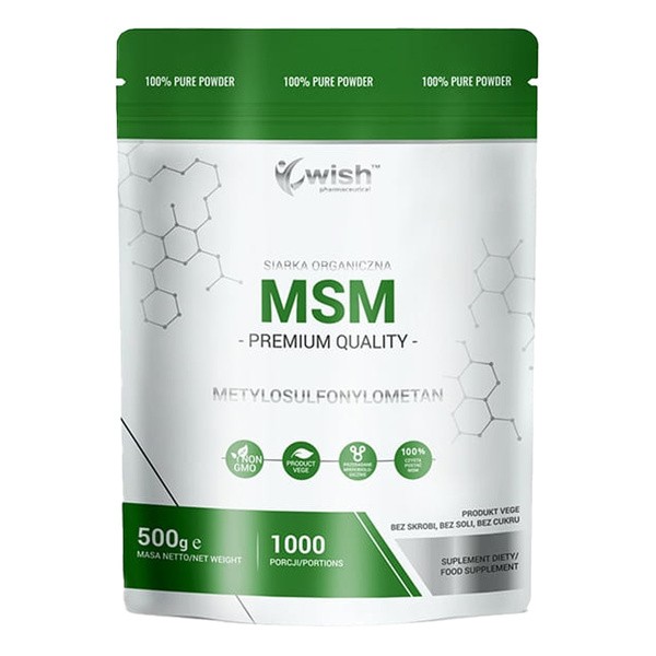 Wish MSM, siarka organiczna, proszek, 500 g