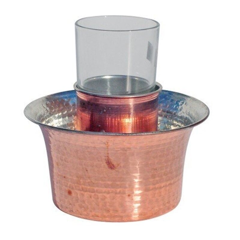 Seau rafraîchissant en cuivre turc martelé pour raki, ouzo, vin, eau, glaçons, cadeau pour chef de café, pendaison de crémaillère, anniversaire
