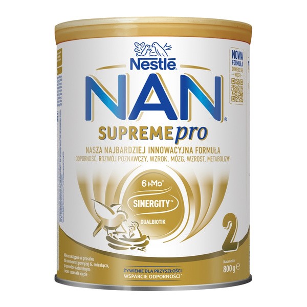 Nestle Nan Supremepro 2, mleko następne w proszku dla niemowląt powyżej 6. miesiąca, 800 g