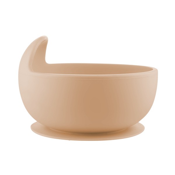 Canpol Babies, miseczka silikonowa z przyssawką, 330 ml, beżowa, 1 szt.