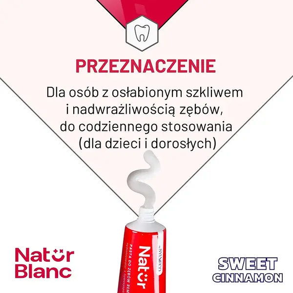 Sylveco Natur Blanc Sweet Cinnamon, pasta do zębów remineralizująca, 100 ml