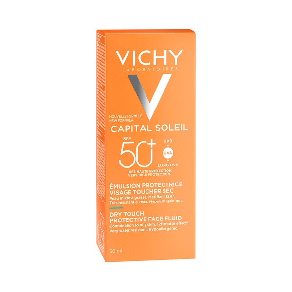 Vichy Capital Soleil, krem do twarzy matujący, SPF 50, 50 ml