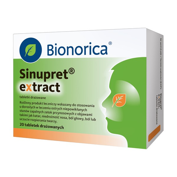 Sinupret extract, 160 mg, tabletki drażowane, 20 szt.
