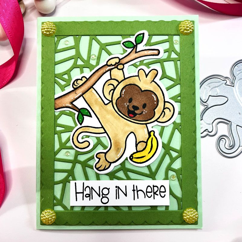 Hang in There Monkey Clear Stamps Set of 5