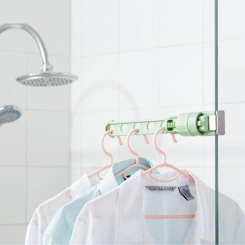 Étendoir à linge pratique et réglable pour fenêtre, 5 trous, résistant et idéal pour le rangement à domicile.