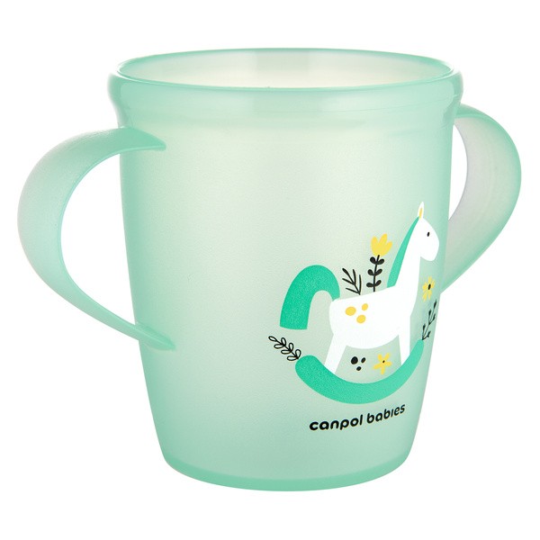 Canpol Babies, kubek otwarty z uchwytami Toys, 250 ml, zielony, 1 szt.