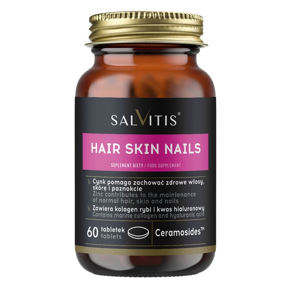 Salvitis Hair Skin Nails (Włosy Skóra Paznokcie), tabletki powlekane, 60 szt.
