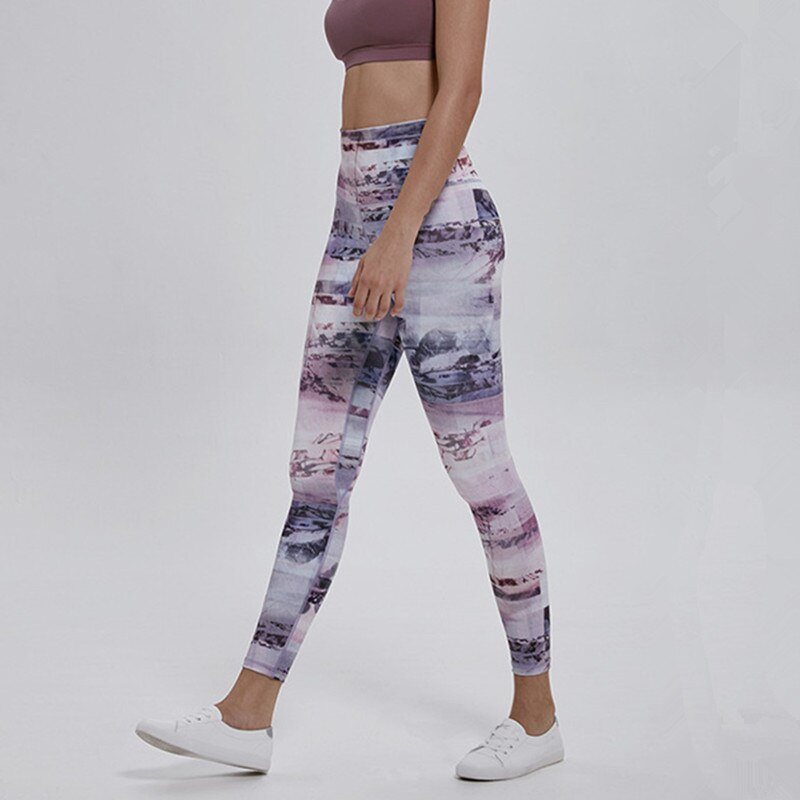 CretKoav Nya Tryckta Yogabyxor Dam Hög Midja Halkfria Fitnessleggings Träningsbyxor Push Up Hip Gym Leggings Pennbyxor