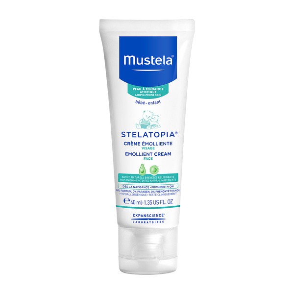 Mustela Stelatopia, krem emolient do twarzy, 40 ml
