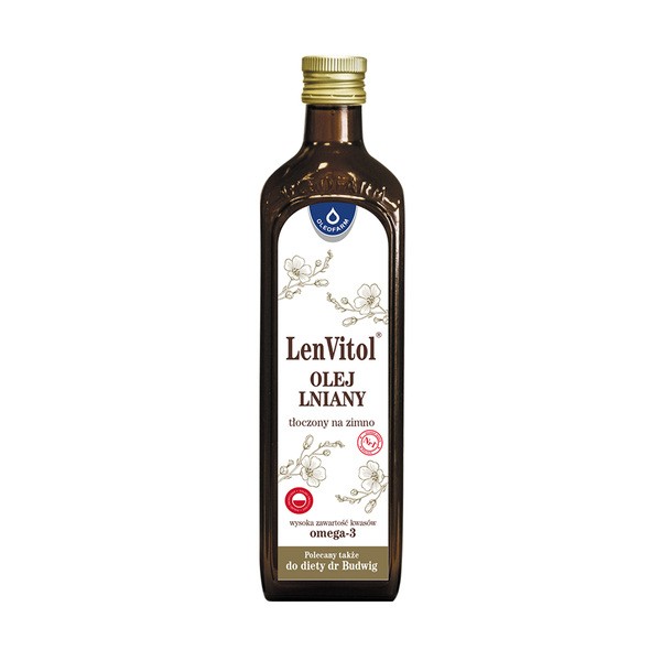 Oleofarm LenVitol, olej lniany tłoczony na zimno, 500 ml