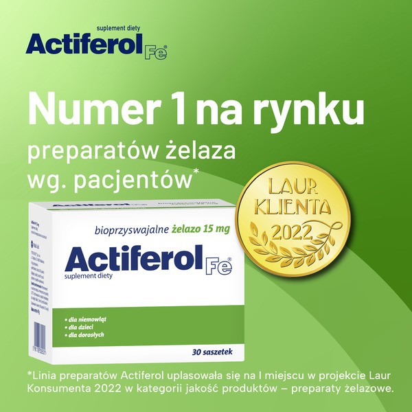 Actiferol Fe, 15 mg, proszek do rozpuszczania, saszetki, 30 szt.