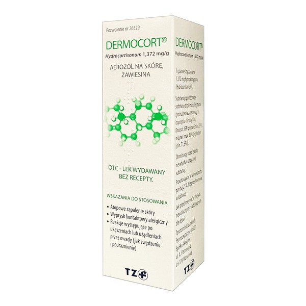 Dermocort, 1,372 mg/g, aerozol na skórę, 38,25 g