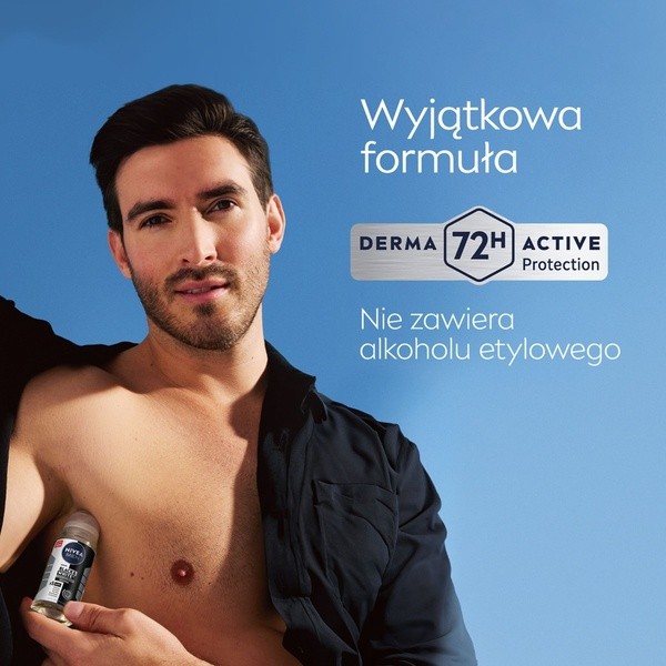 Nivea Men Invisible Original Black & White, antyperspirant dla mężczyzn, roll-on, 50 ml