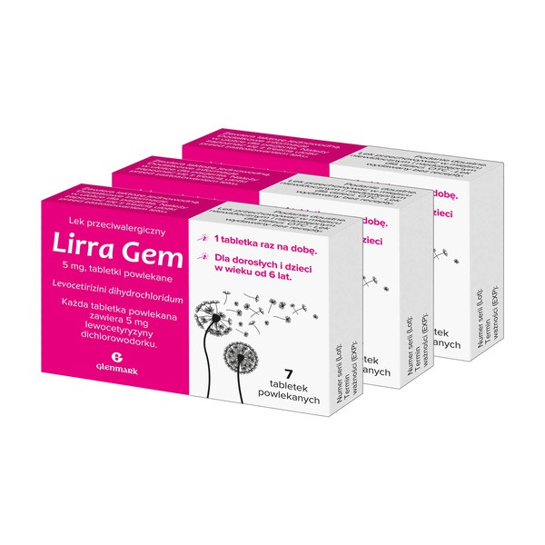 Zestaw 3x Lirra Gem, 5 mg, tabletki powlekane, 7 szt.