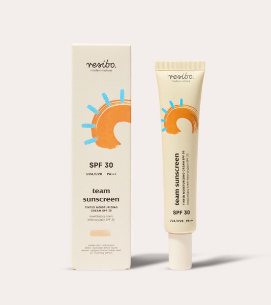 Resibo Team Sunscreen, nawilżający krem koloryzujący SPF 30, 40 ml