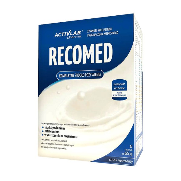 Recomed, koktajl odżywczy o smaku neutralnym, proszek, 6 saszetek