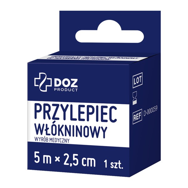 DOZ PRODUCT Uniwersalny przylepiec włókninowy, 5 m x 2,5 cm, 1 szt.