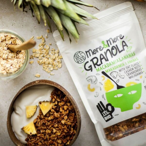 Diet-Food, Bio Granola More&More, Makadamia i Ananas, 300 g