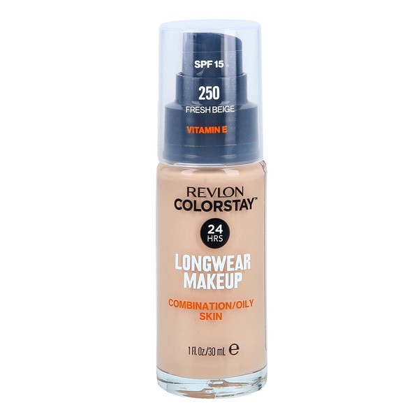 Revlon Colorstay Longwear Makeup SPF 15, podkład z pompką dla skóry tłustej i mieszanej, 250 Fresh Beige, 30 ml