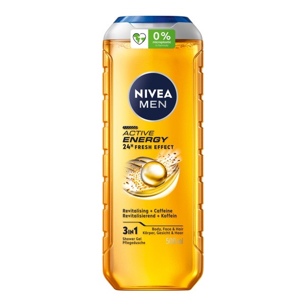 Nivea For Men, żel pod prysznic, Active Energy, 500 ml