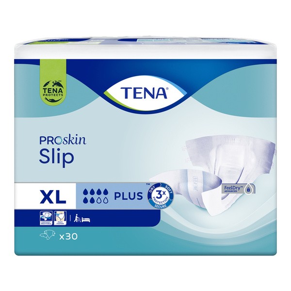 TENA Slip ProSkin Plus, pieluchomajtki, rozmiar XL, 30 szt.